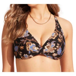 Seafolly Women's Silkroad Wrap Front F Cup Bra - Bikini Top