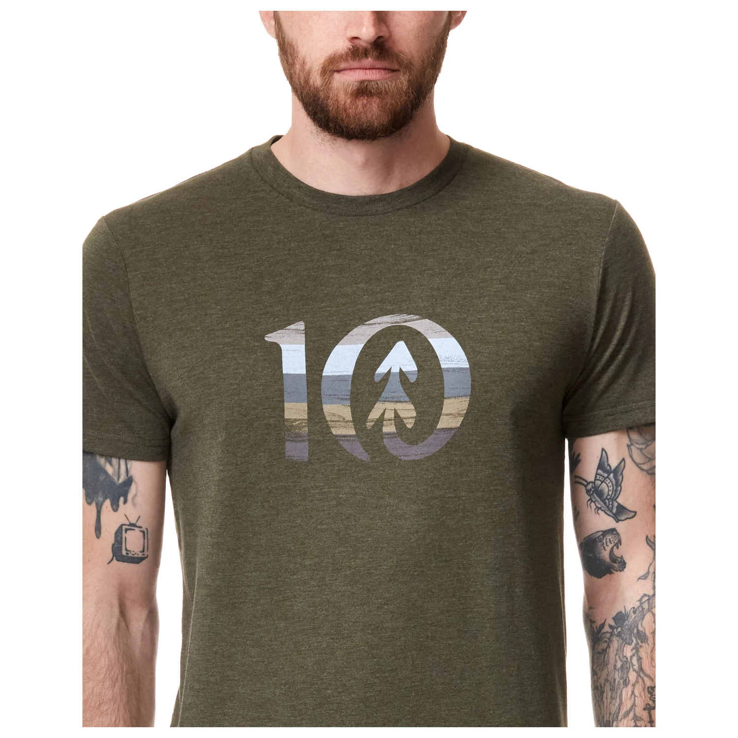 Tentree Spruce Stripe Ten T-Shirt - Image 3